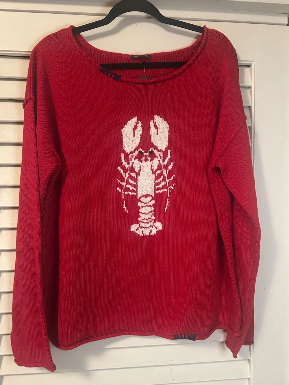 Target Red Crewneck Sweater with White Lobster Motif - Women